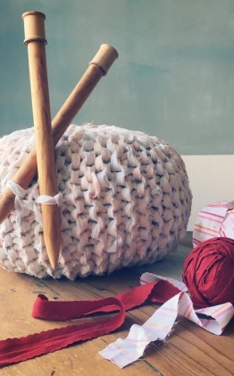 knitted ottoman poufs