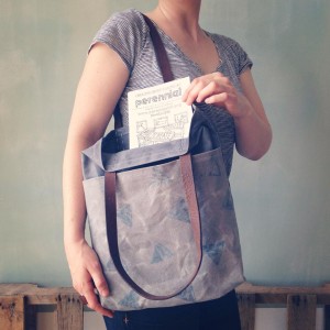 waxed canvas tote bag