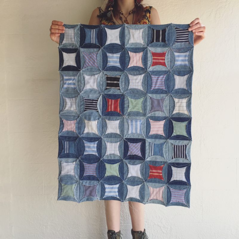 custom denim throw