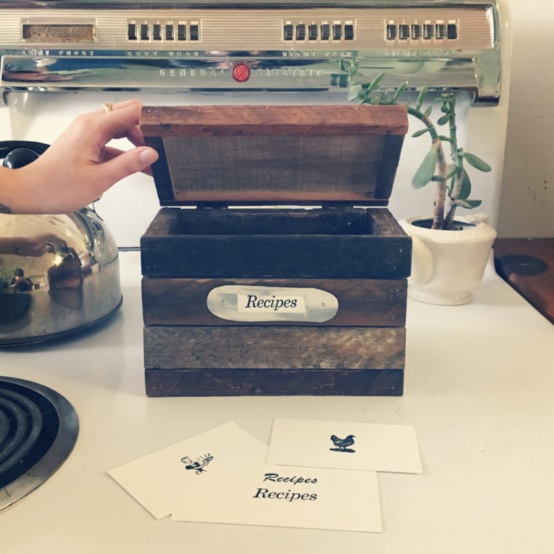 Recipe Box + Letterpress Recipe Cards - Member